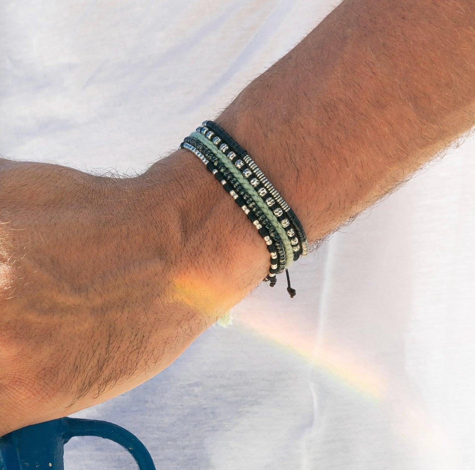 Braided "Kamasan" Silver Bracelet (Black) - Image 3