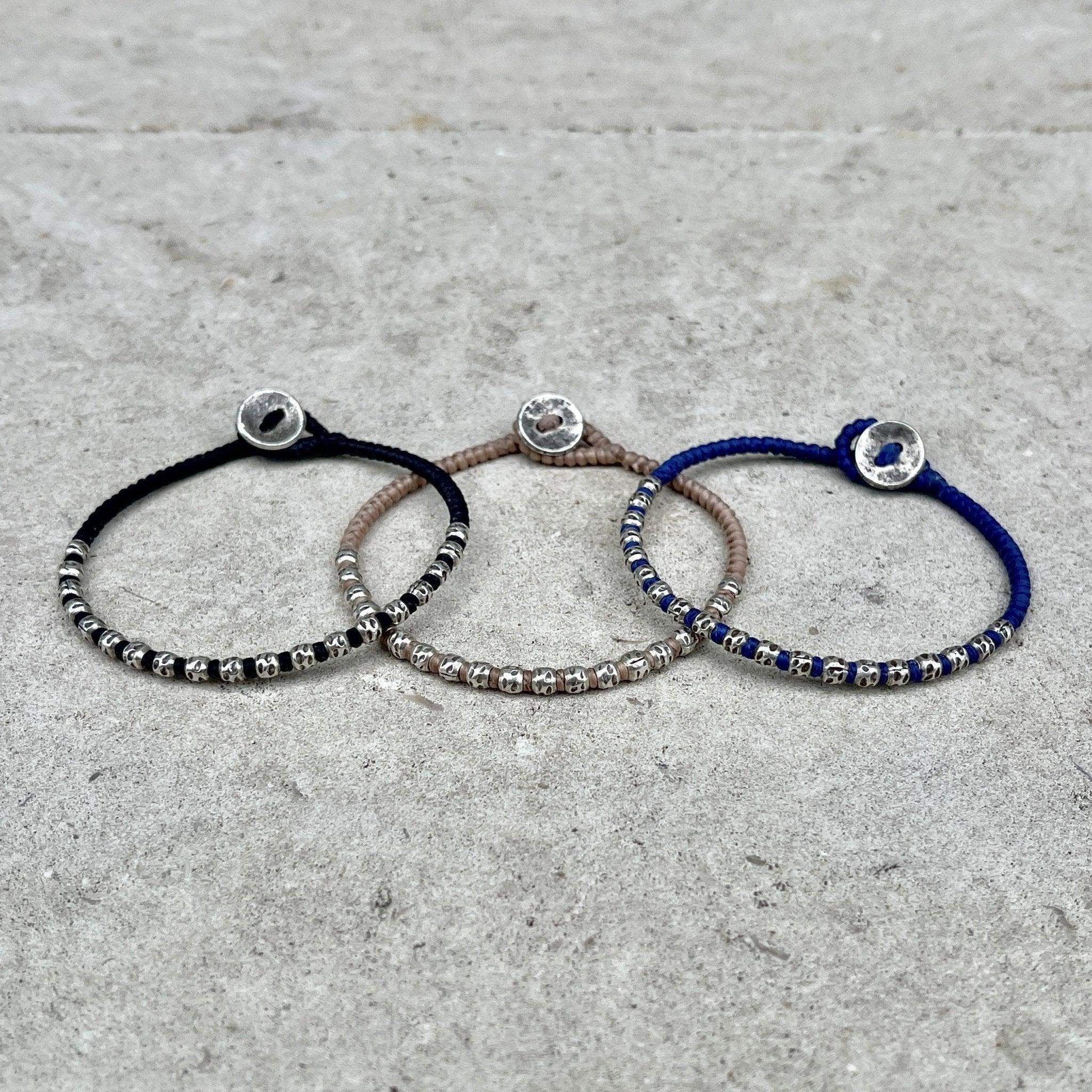 Braided "Kamasan" Silver Bracelet (Blue) - Image 6